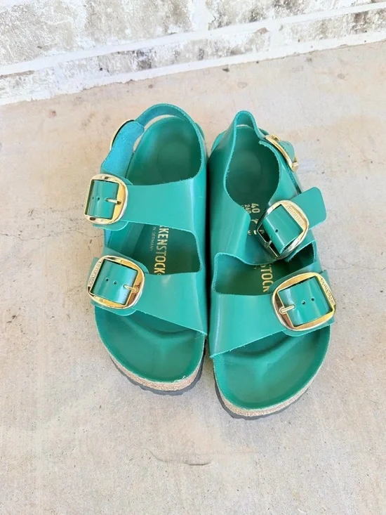 Birkenstock Green Sz 40 100% Leather - Picture 1 of 6